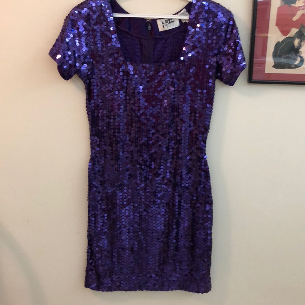 Nite Line Purple Stretch Sequin Dress. Too Sexy.